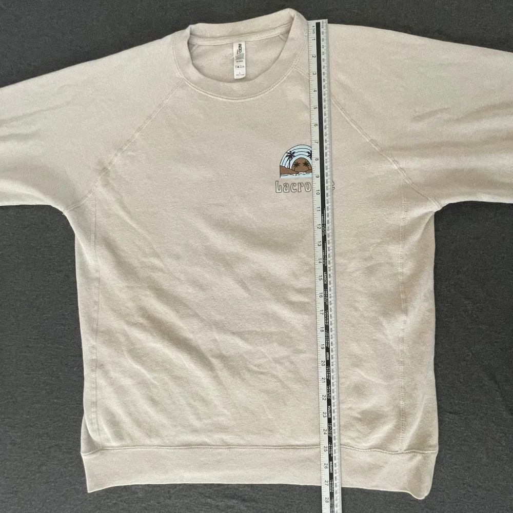 Independent Trading Co Lacrosse Good‎ Vibes Graphic Sweatshirt Sand Tan Large